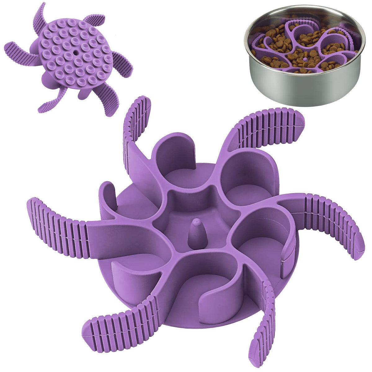 Anipaw dog slow feeder insert with spiral design slows meals