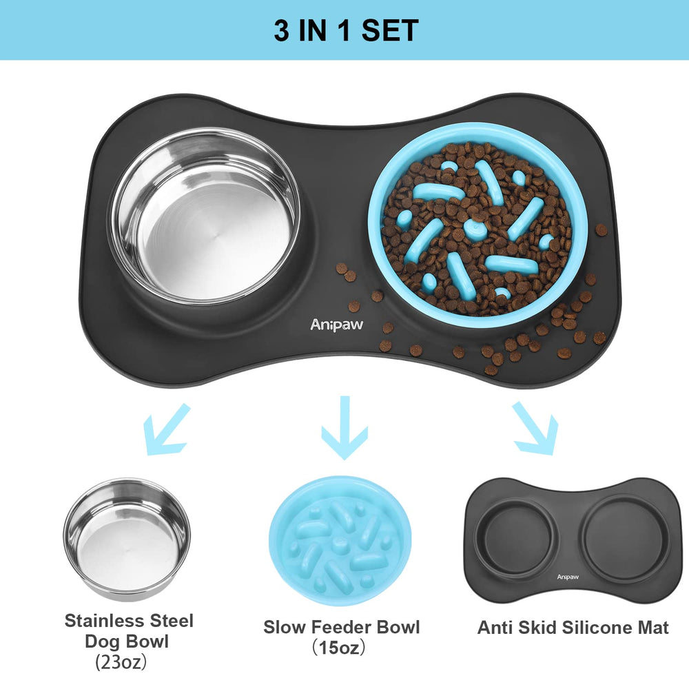 Anipaw non-skid silicone mat emphasizes anti-slip stability during meals.