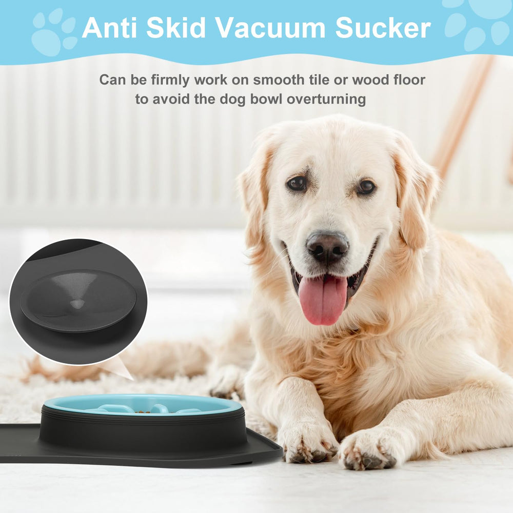 Anipaw non-skid silicone mat keeps bowls stable and floors clean.