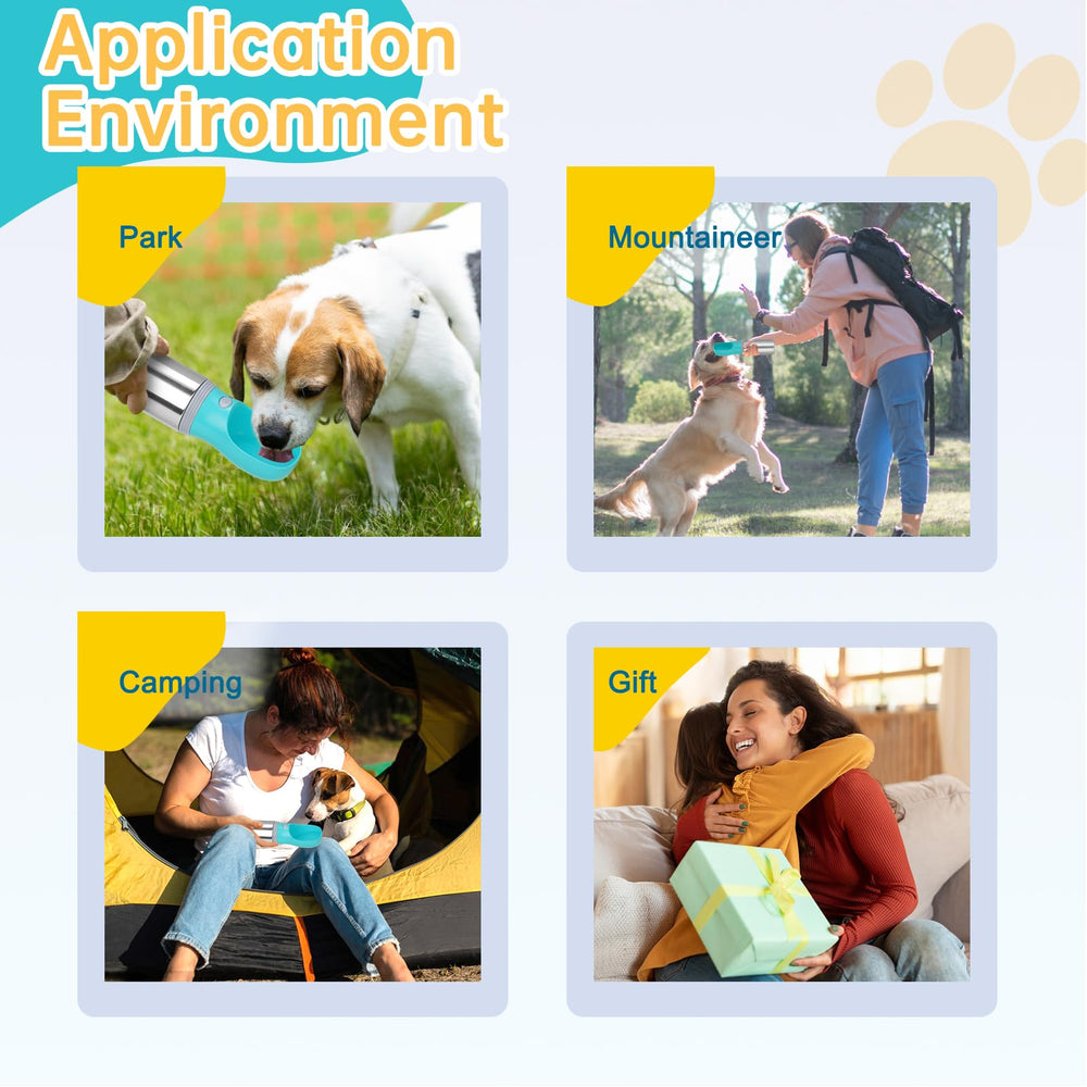 Anipaw one-key open/lock feature shown for stress-free hydration during walks.