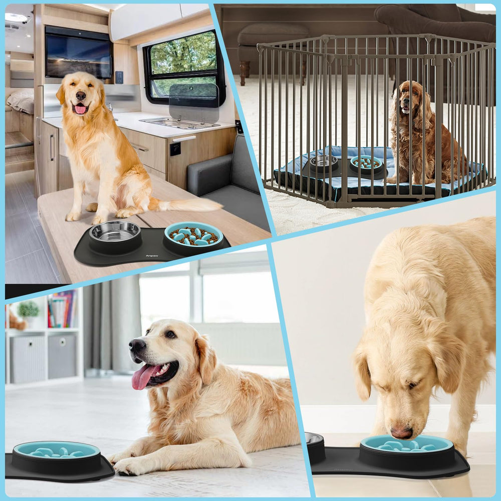 Anipaw portable dog bowl travel set for mess-free trips.