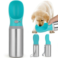 Anipaw portable dog water bottle 14oz in angled view for on-the-go hydration.