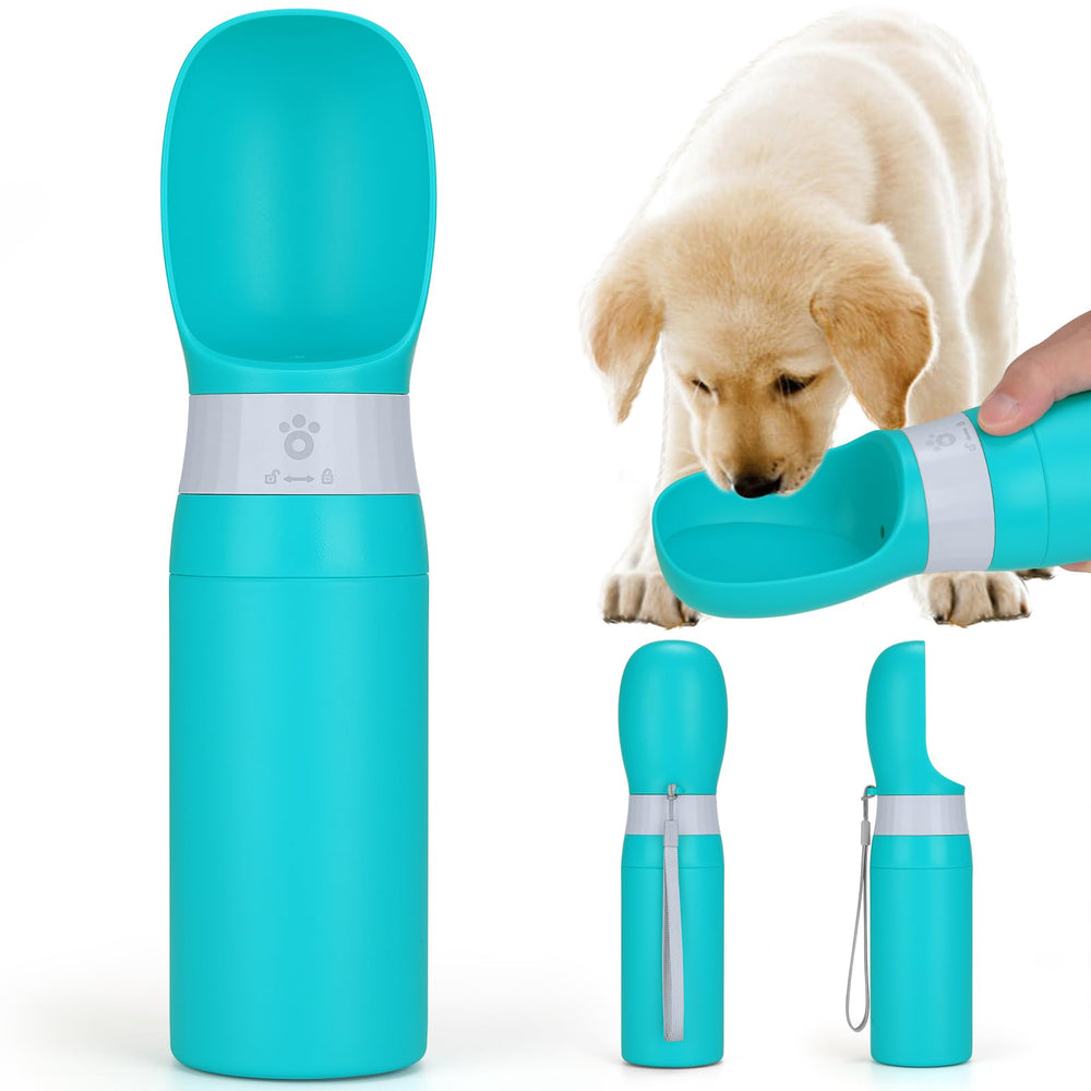 Anipaw portable dog water bottle 14oz front view for easy outdoor hydration