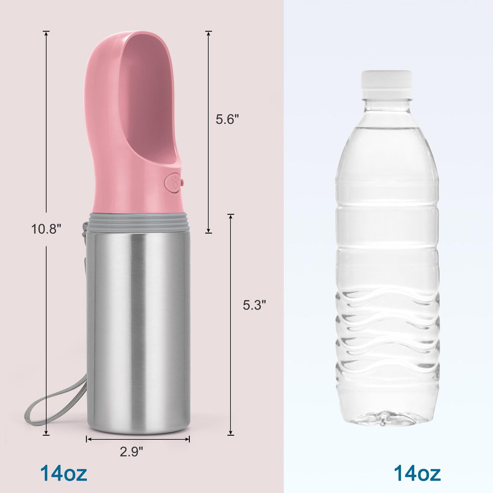 Anipaw portable dog water bottle silicone seal prevents leaks while you hike.