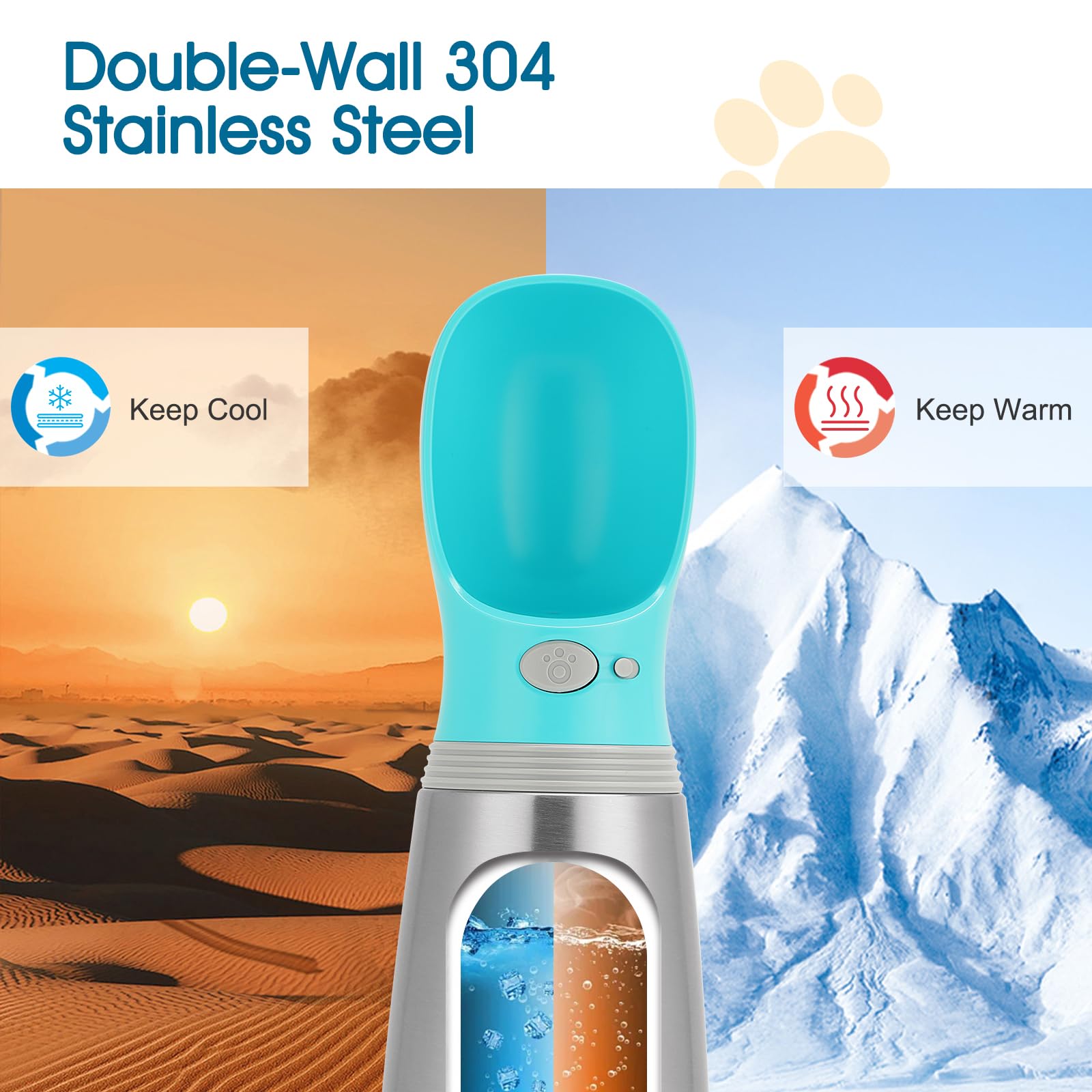 Anipaw one-hand operation bottle enabling effortless drinking on walks.