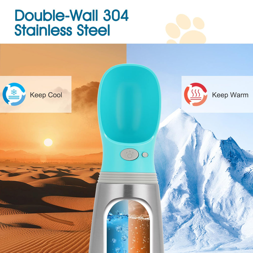 Anipaw one-hand operation bottle enabling effortless drinking on walks.