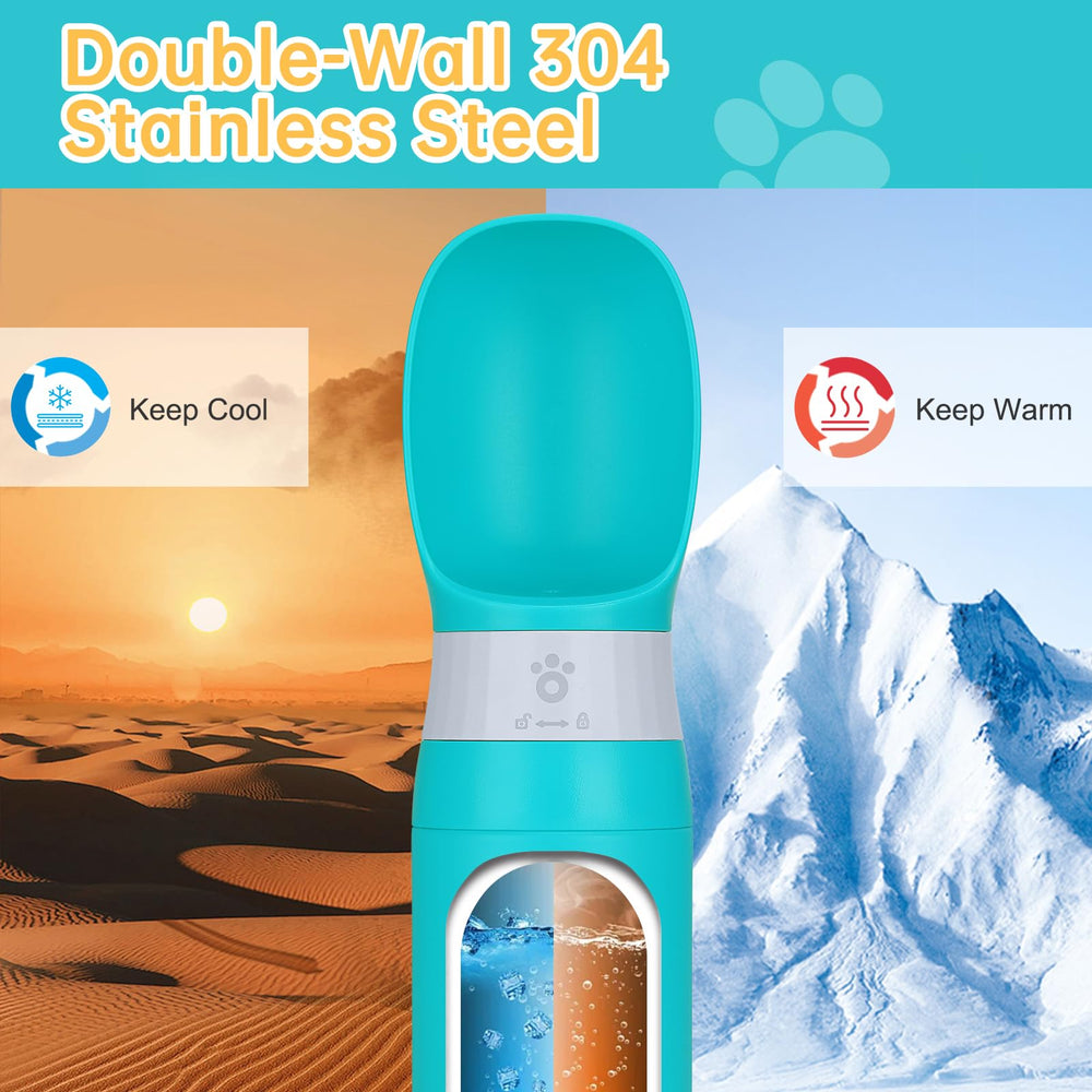 Anipaw portable dog water bottle silicone seal closeup highlights leak proof design