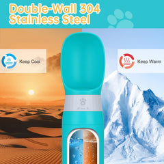 Anipaw portable dog water bottle silicone seal closeup highlights leak proof design