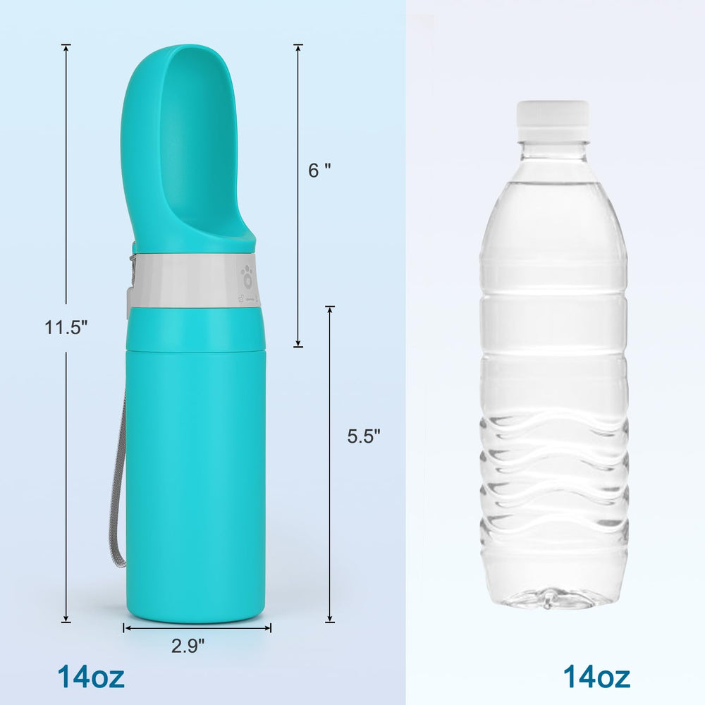 Anipaw portable dog water bottle stainless steel body for durable on the go hydration