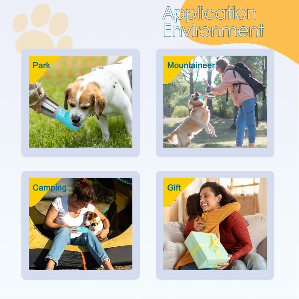 Anipaw travel-compact bottle fits in backpack or car cup holder.