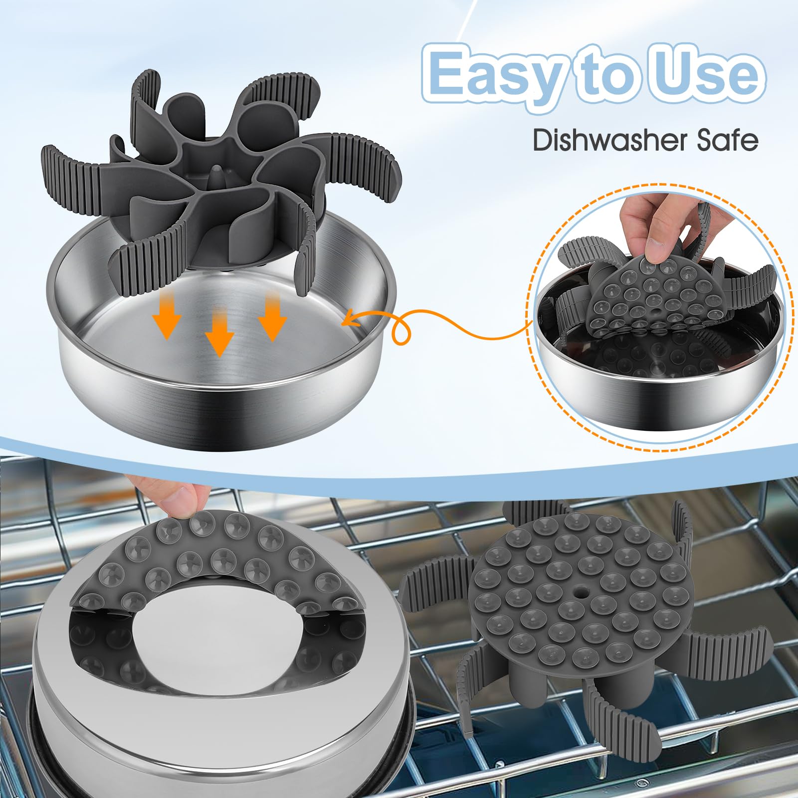Anipaw removable non-slip base keeps the bowl stable during feeding