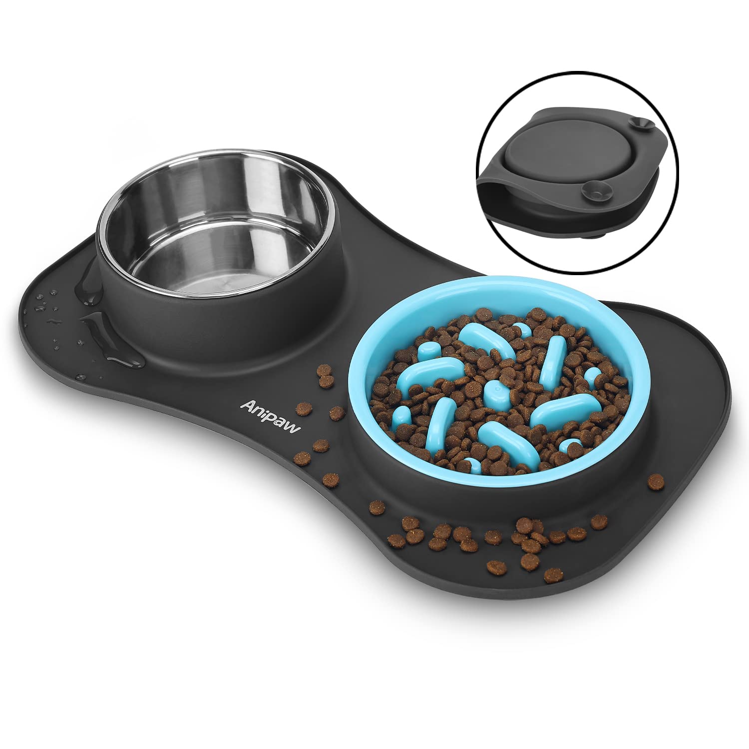 Anipaw slow feeder bowl exterior demonstrates a sturdy design for paced eating.