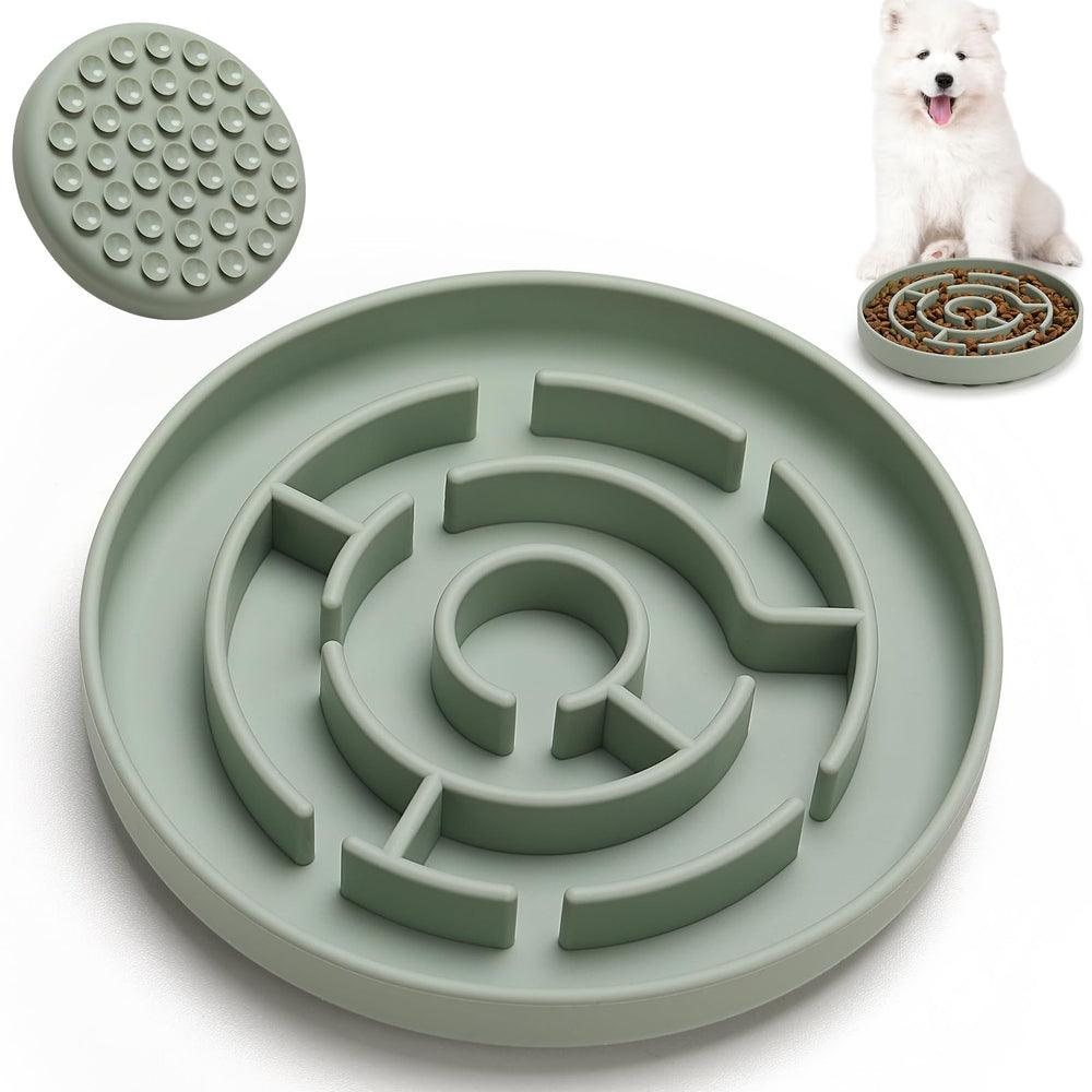 Anipaw slow feeder bowl with maze design slows eating for small dogs.