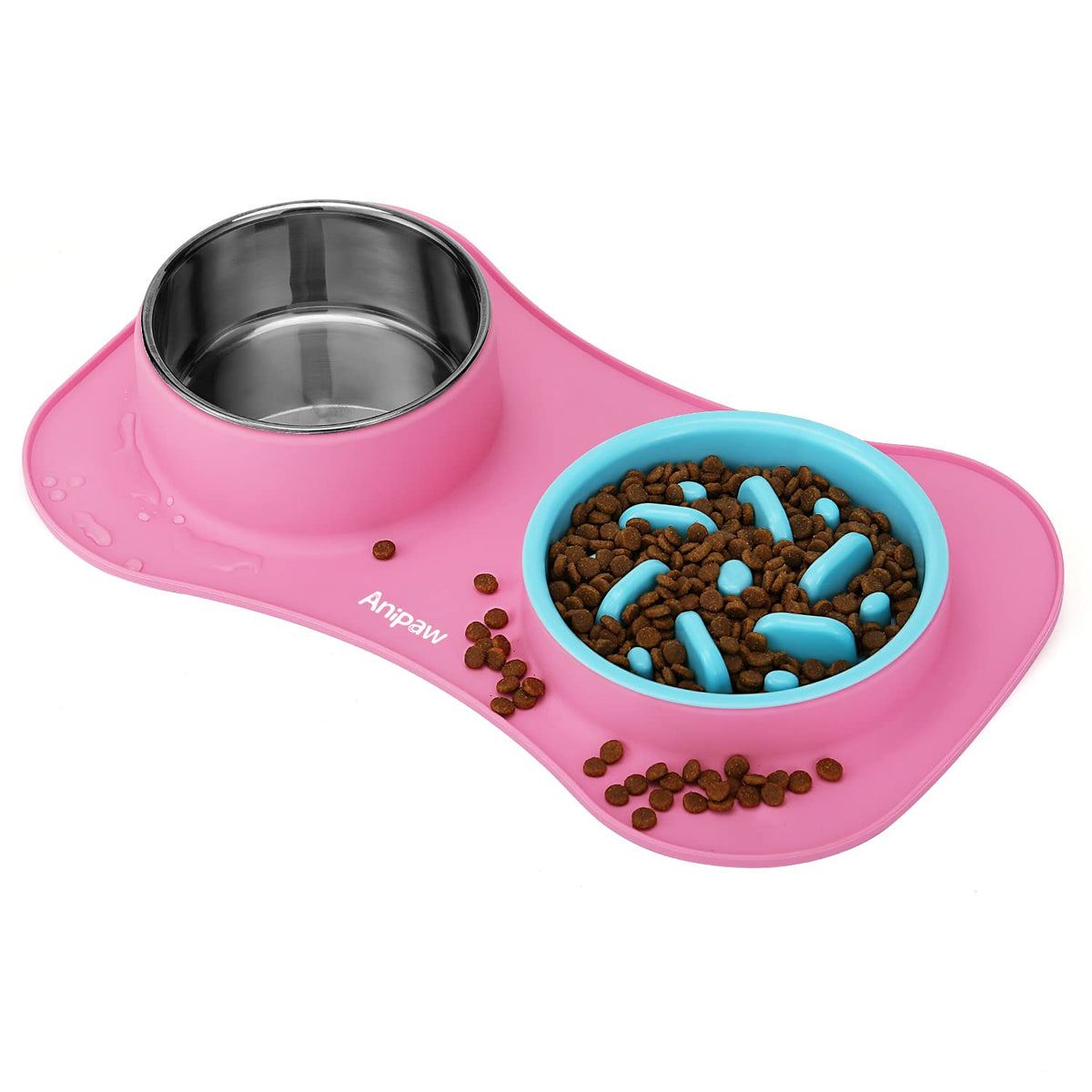 Anipaw slow feeder bowl set overview shows slower eating for mindful meals.