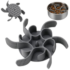 Anipaw slow feeder insert in a dog bowl, silicone spiral designed to slow eating.