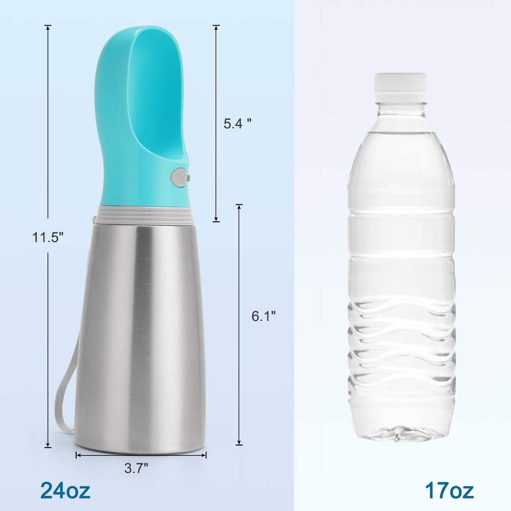 Anipaw stainless steel body offers durable outdoor hydration.