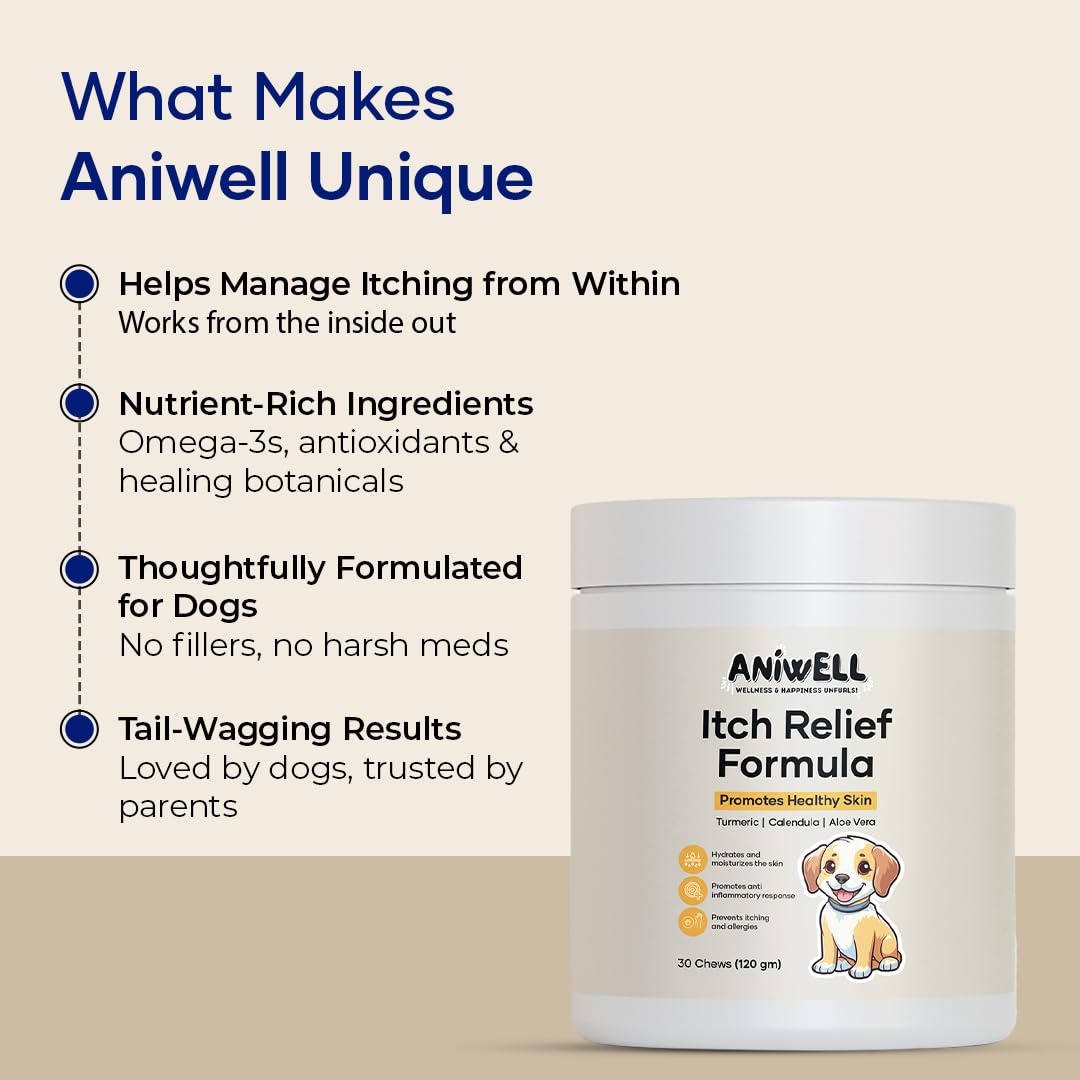 Aniwell Borage Oil gel caps suggesting skin and coat support for dogs.