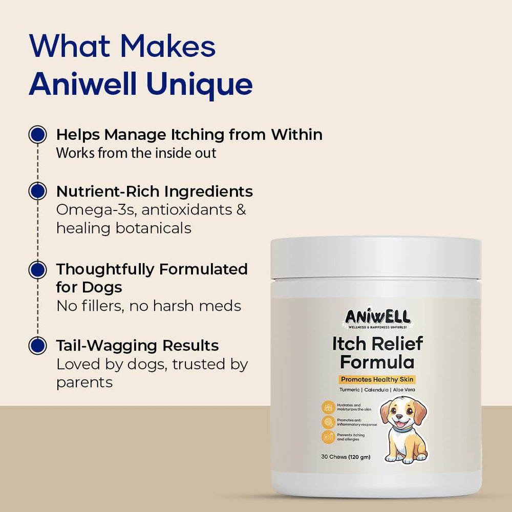 Aniwell Borage Oil gel caps suggesting skin and coat support for dogs.