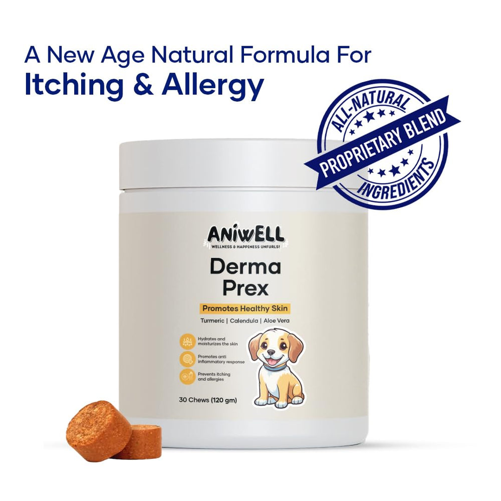 Aniwell DermaPrex anchovy oil omega-3 supports healthy skin and coat