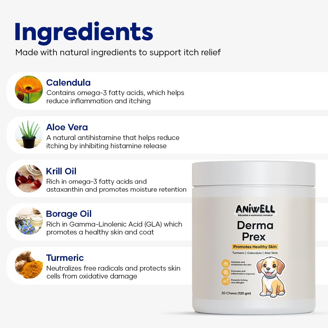 Aniwell DermaPrex quercetin di-hydrate natural antihistamine support