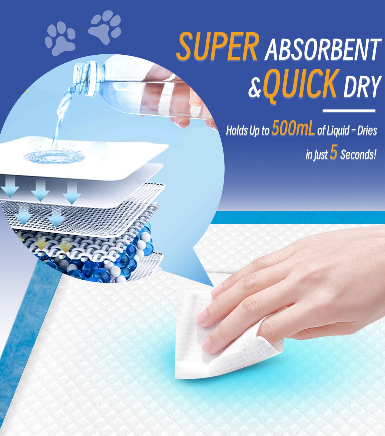 ANKEXIN XL puppy pads quick-dry surface preserves floors during high-traffic training.