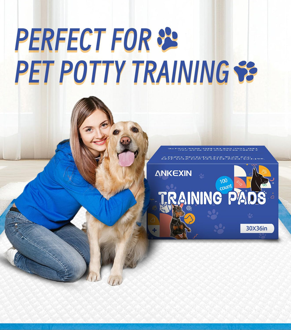 ANKEXIN XL puppy pads tear-resistant edges reduce chewing accidents.