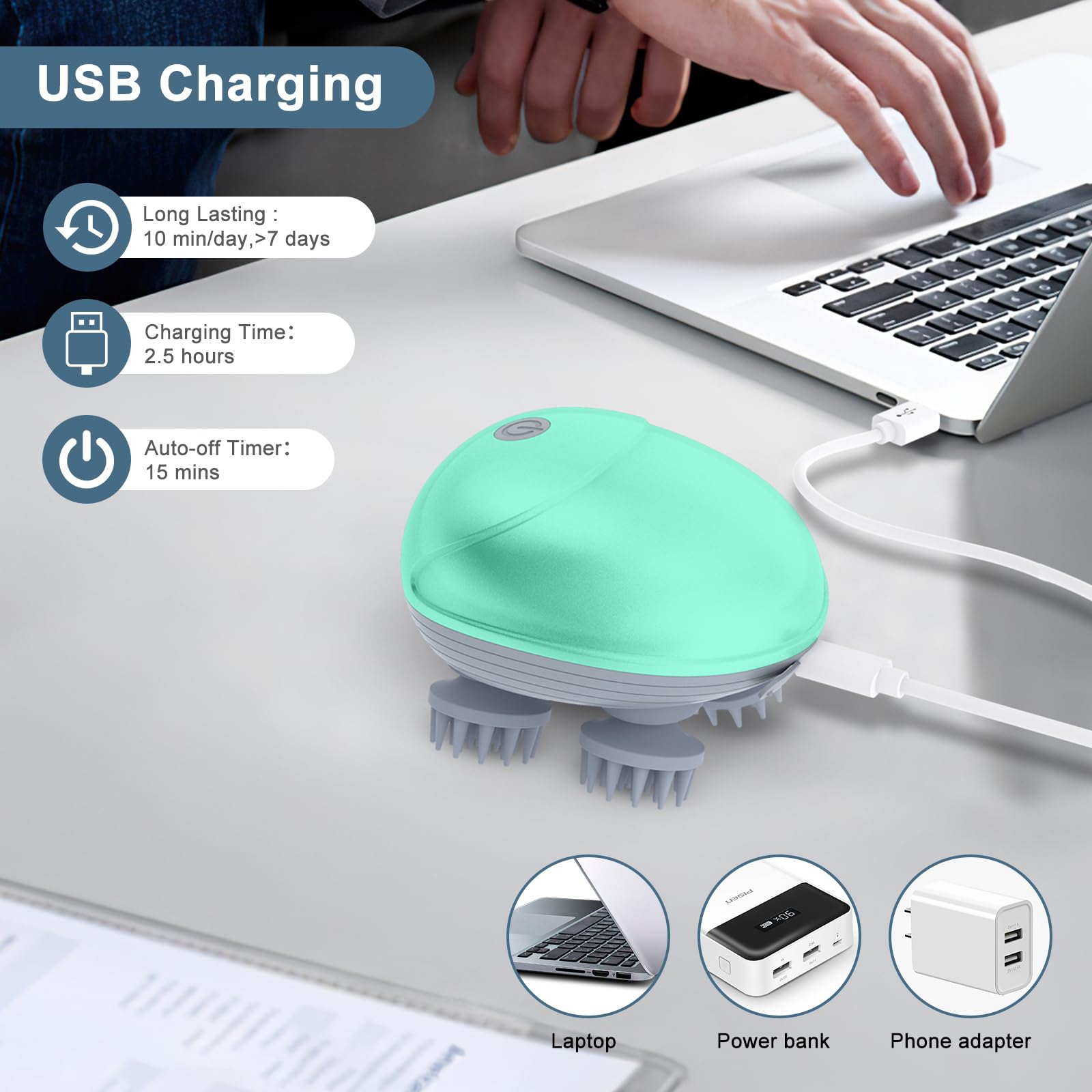 Ankilo IPX6 waterproof massager shown for use in shower and easy cleanup
