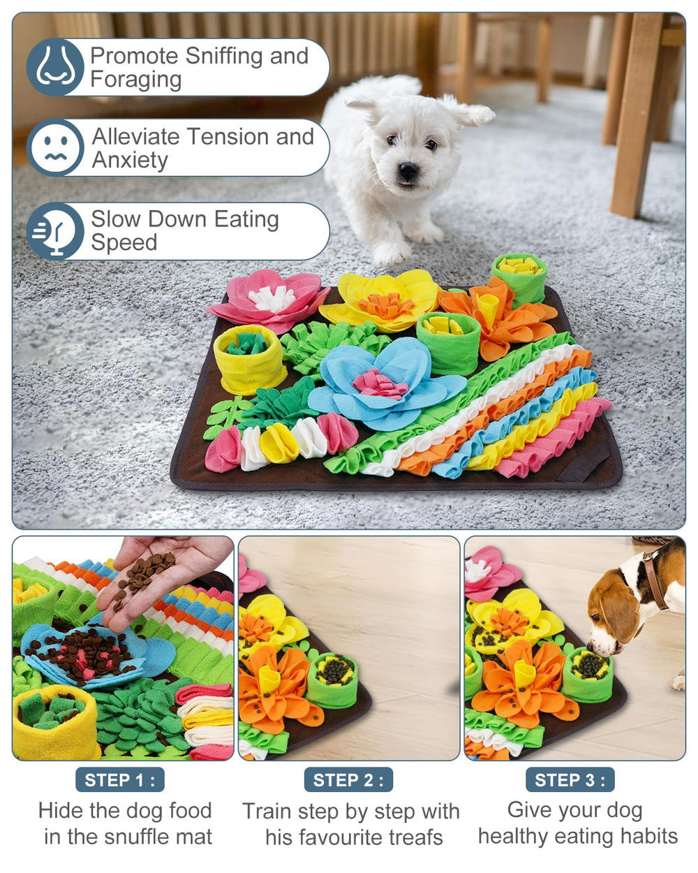 Ankilo Snuffle Mat folded for portable storage and travel.