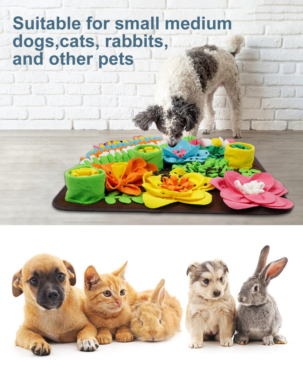 Ankilo Snuffle Mat in use, dog forages through puzzle mat.