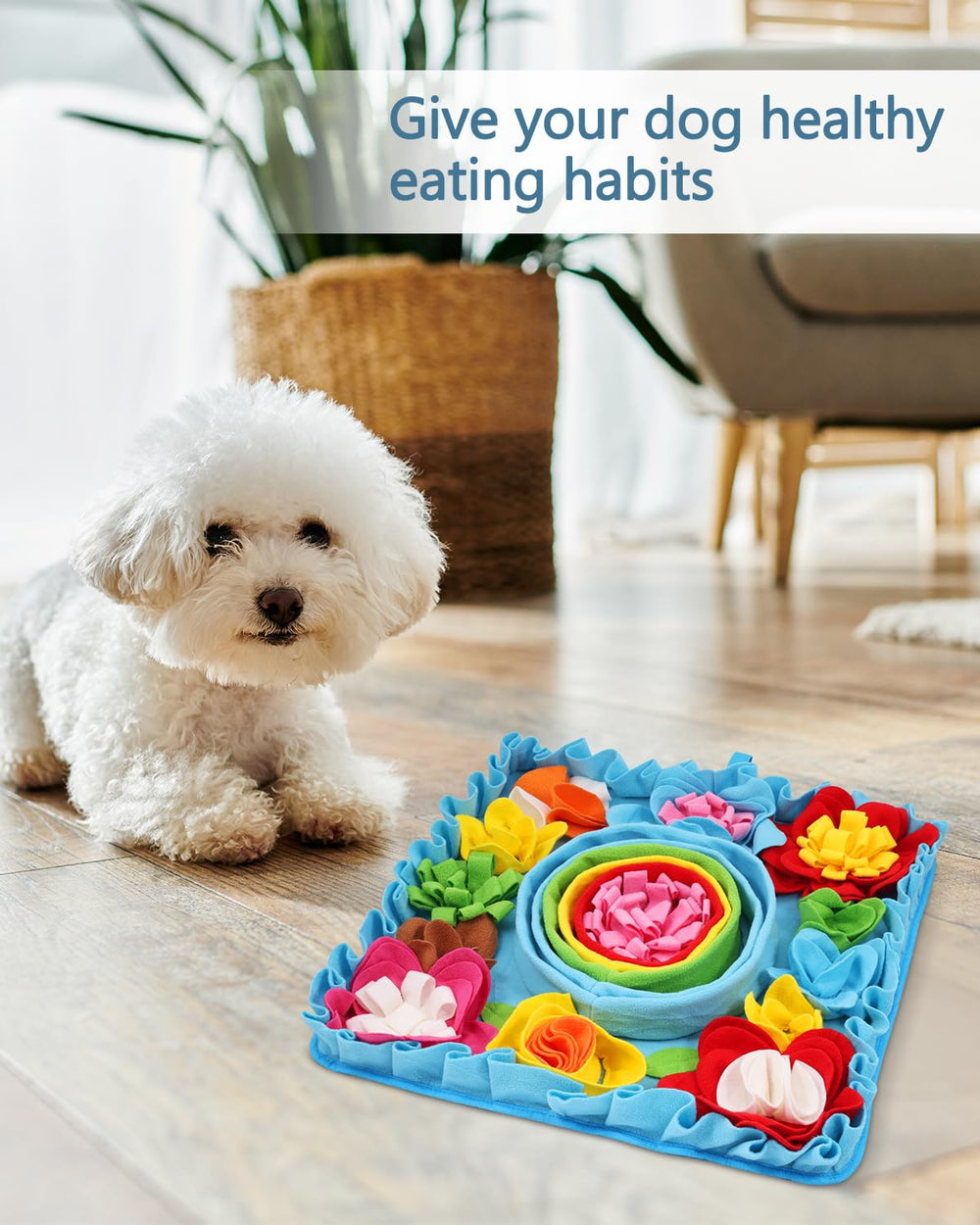 Ankilo snuffle mat colorful design invites curiosity and prolonged sniffing adventures.