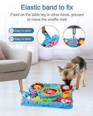 Ankilo snuffle mat dog sniffing captures interactive enrichment during playtime.