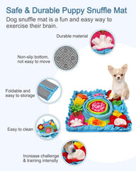 Ankilo snuffle mat treasure hiding demonstrates hidden treats to spark curiosity.