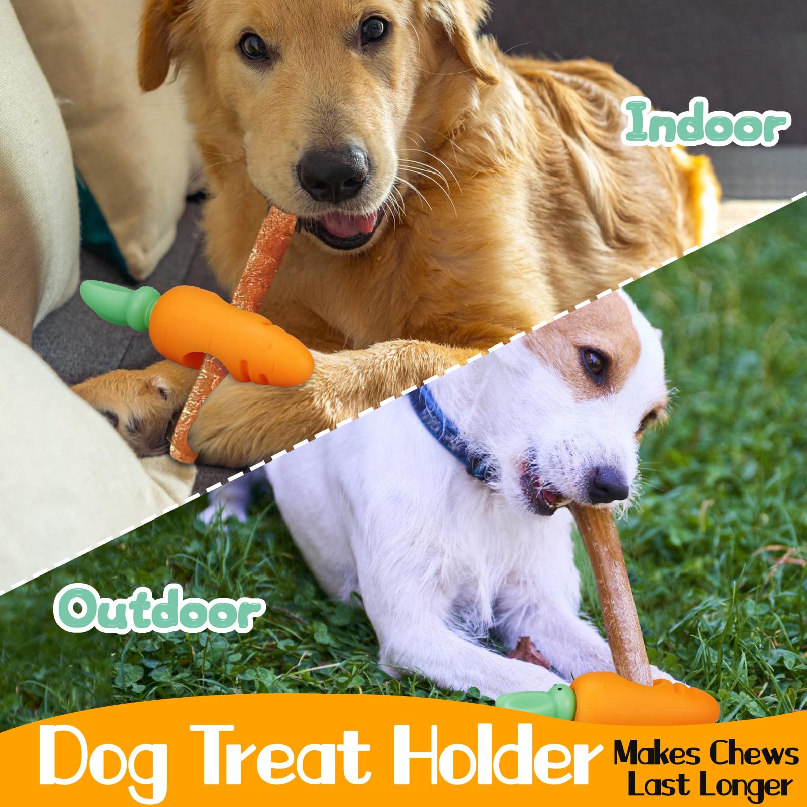 Ankinghor bully stick holder with durable material withstands chews and rough play.