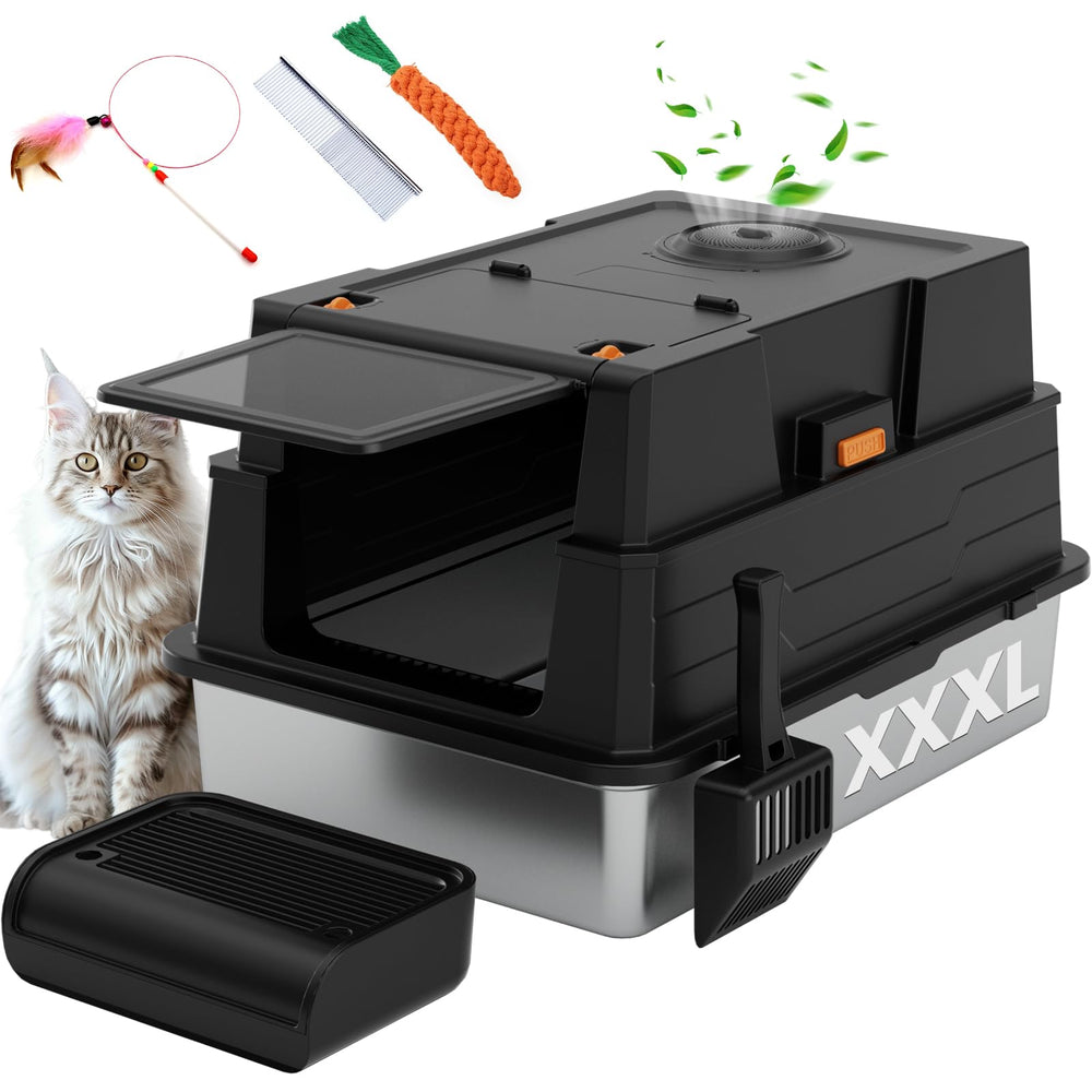 ANKJIWZ XXXL litter box cover closed for odor containment and privacy.