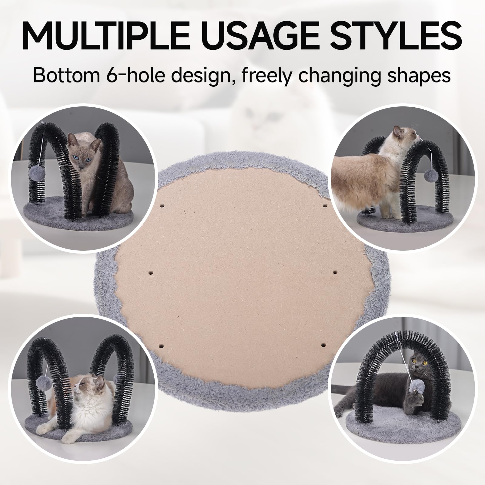 Ankuliy cat arch anti-slip base highlights secure placement on smooth floors