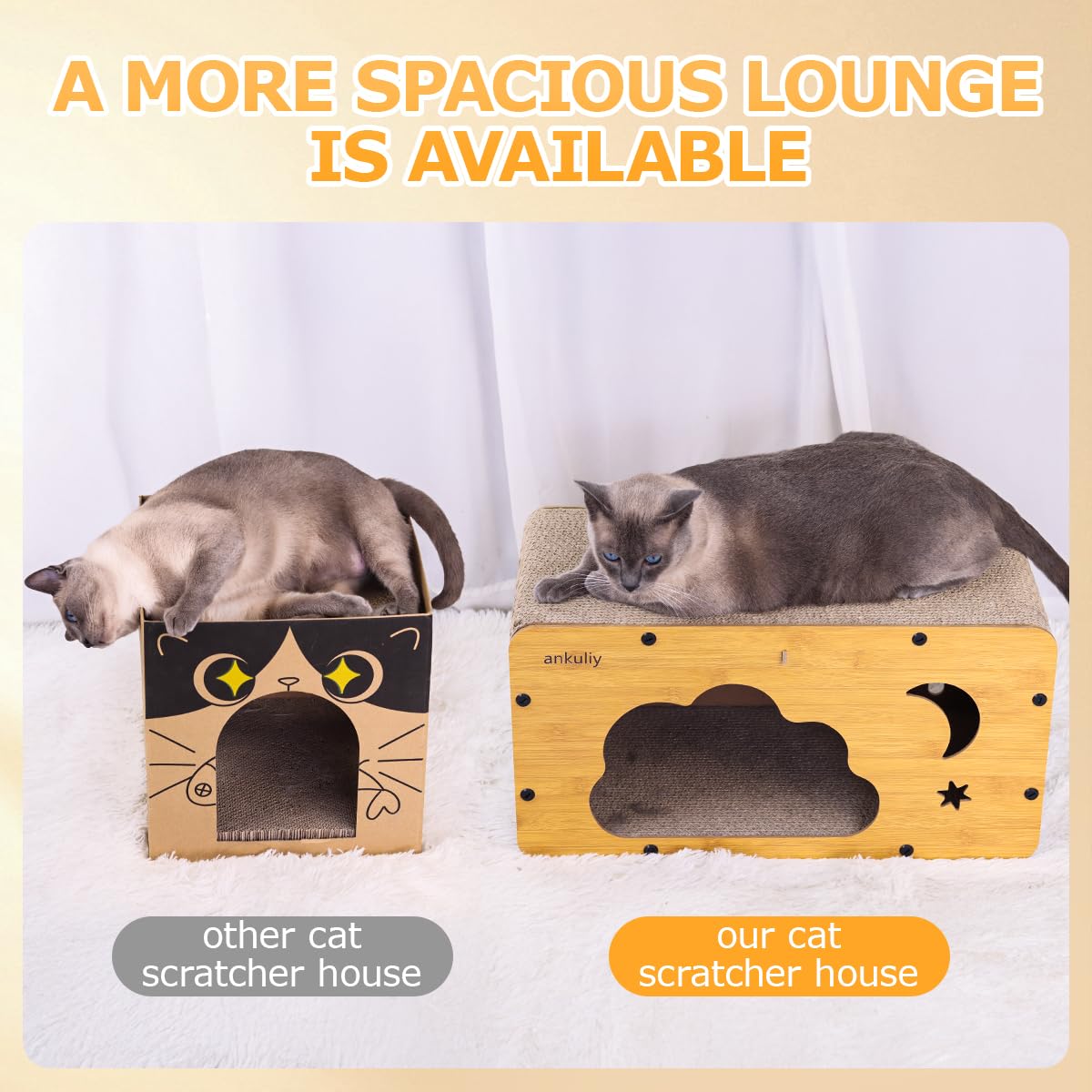 Ankuliy cat scratcher board scratching surface emphasizes corrugated texture for nails.
