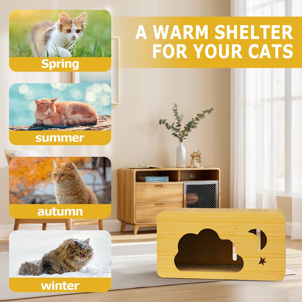 Ankuliy cat scratcher house durable core emphasizes sturdy construction for long-lasting play.