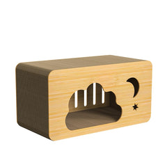 Ankuliy cat scratcher house front view provides a durable indoor scratching surface.