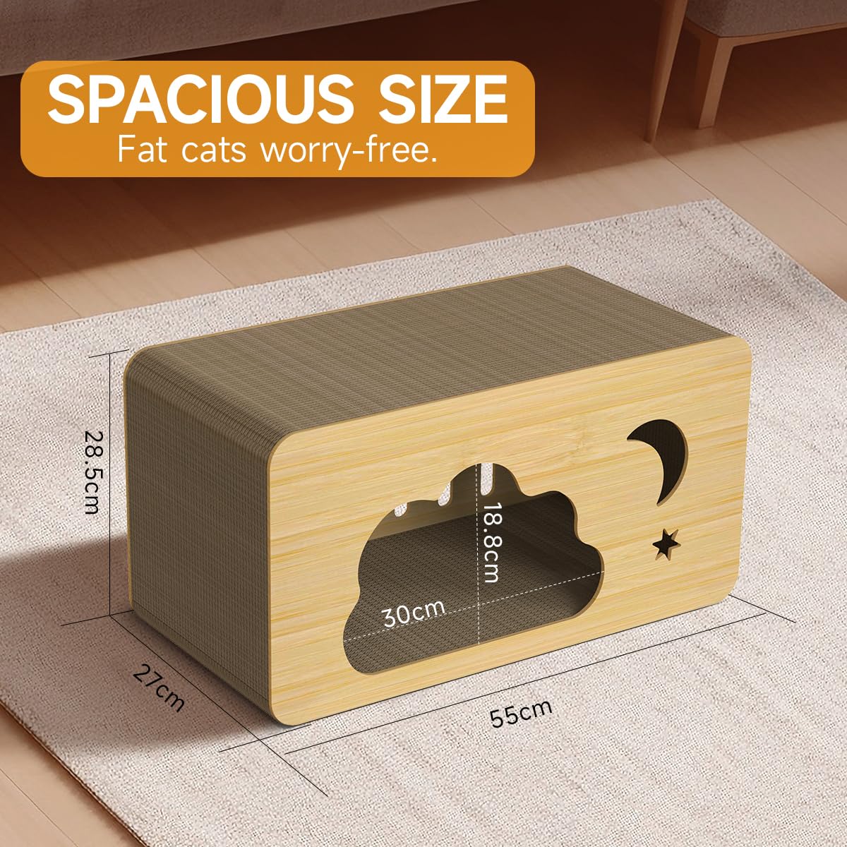 Ankuliy cat scratcher house natural look blends with home decor for quiet lounging.