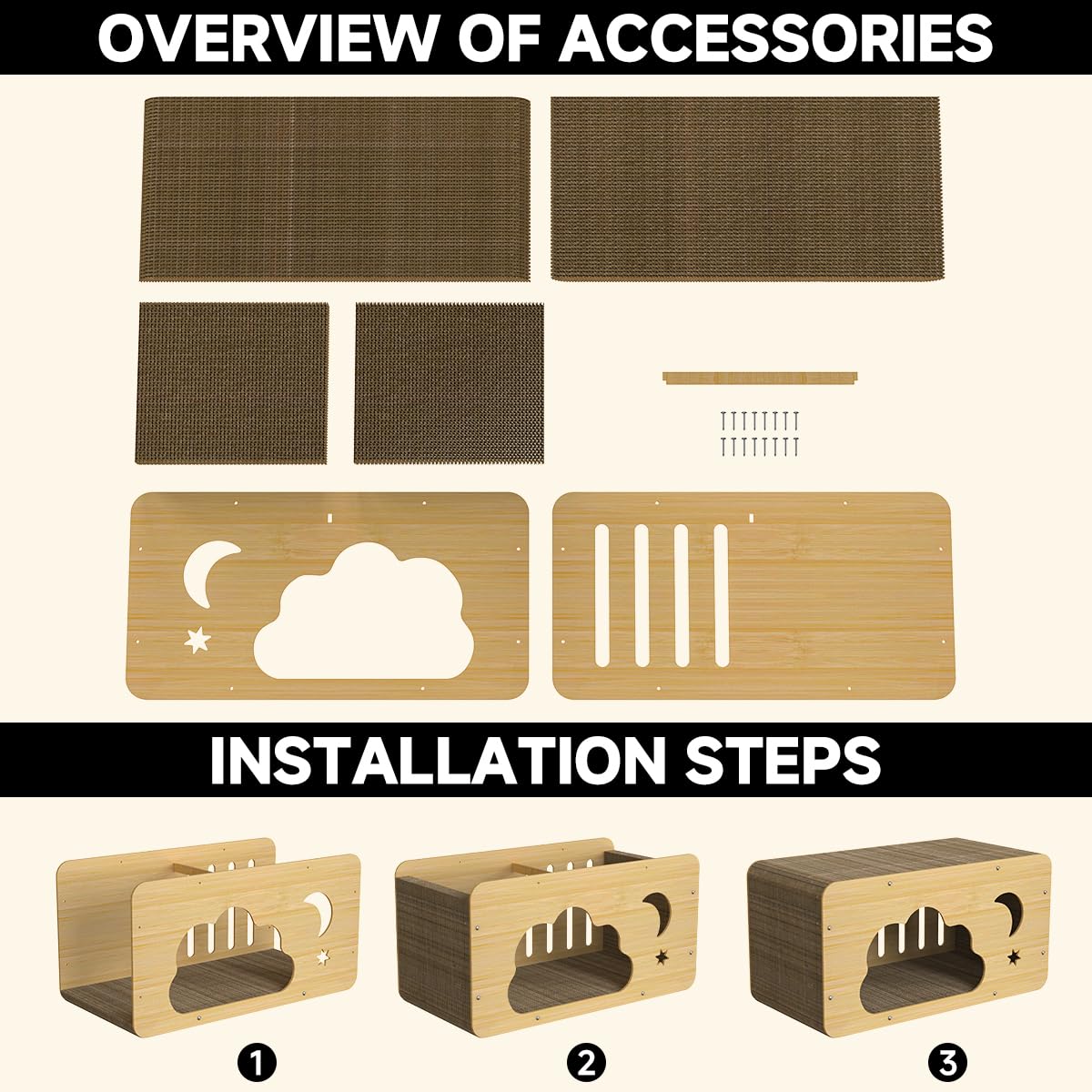 Ankuliy cat scratcher house room placement shows compact footprint for apartments.