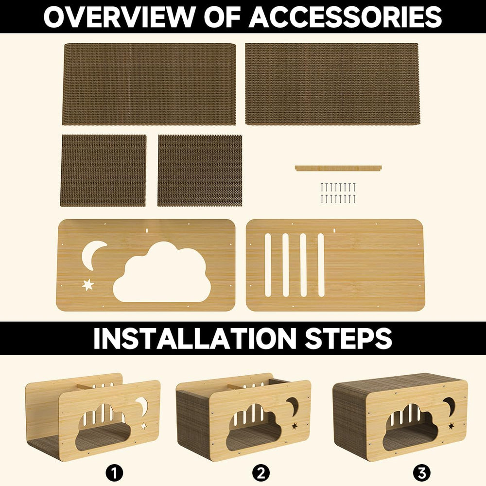 Ankuliy cat scratcher house room placement shows compact footprint for apartments.