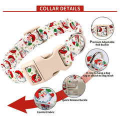 Anlvico Christmas dog collar on a dog during a walk shows adjustable fit.