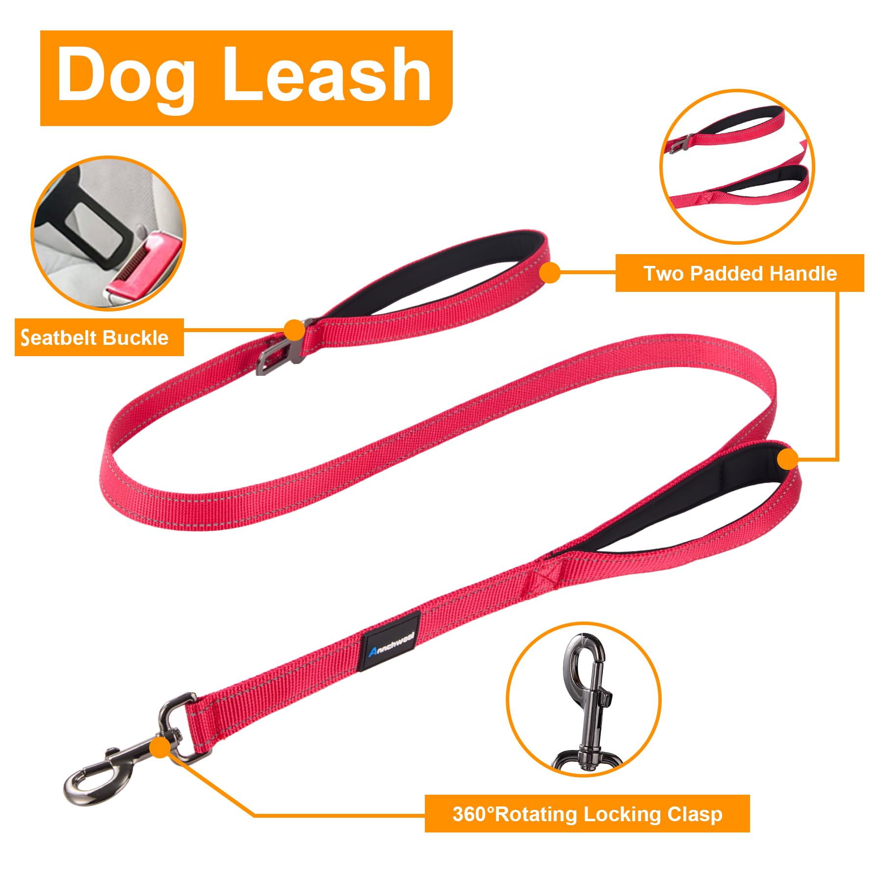 Annchwool matching harness, collar, and leash for daily red-walk use.
