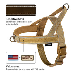 Annchwool no-pull harness reflective strip improves visibility during dusk walks.