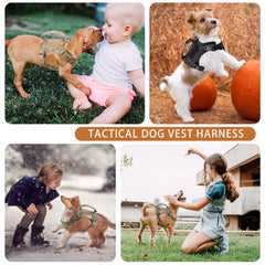Annchwool tactical dog harness small camo shows rugged design for versatile outdoor use.