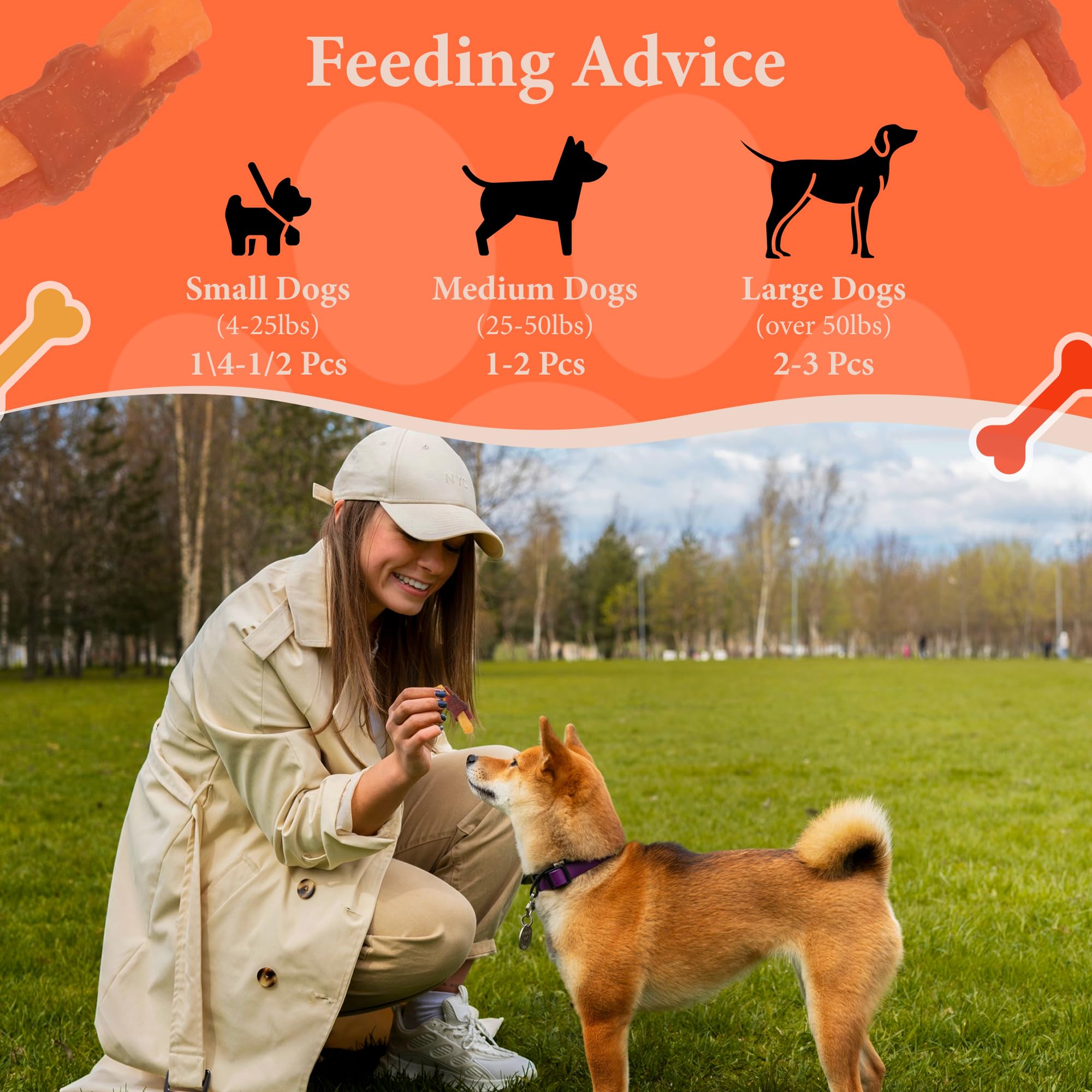 Annika duck wrapped sweet potato treats for medium and large dogs – grain-free, low-fat snack.
