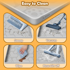 ANNIL silicone cat litter mat features non-stick surface that minimizes litter on paws.