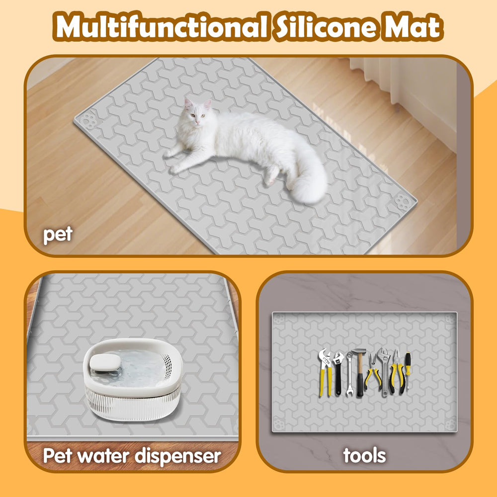 ANNIL silicone cat litter mat is scratch-resistant and durable for daily pet life.