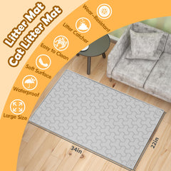 ANNIL silicone cat litter mat 34x22 waterproof surface is easy to rinse after messes.