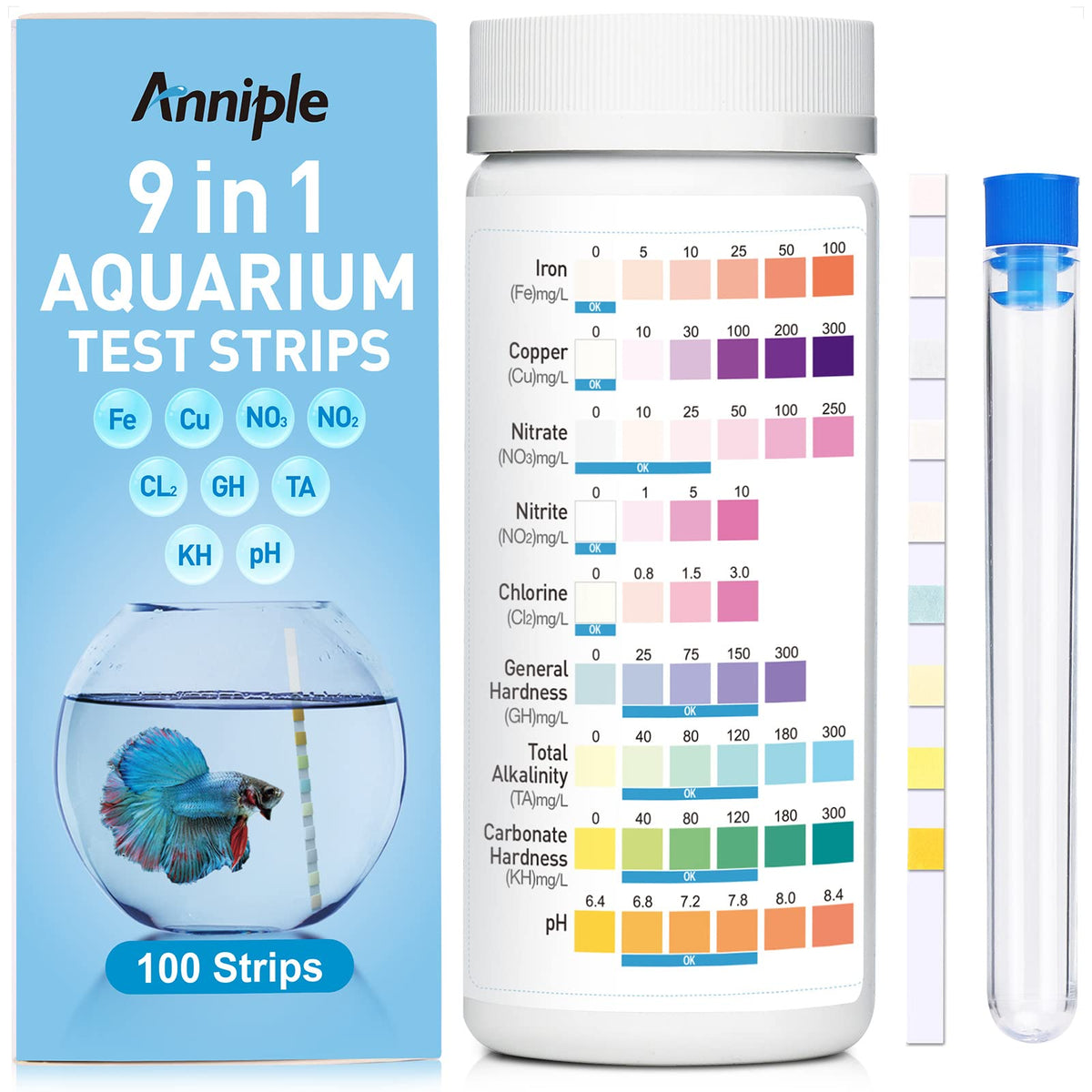 Anniple 9-in-1 test-strip package overview for clarity and setup visualization.